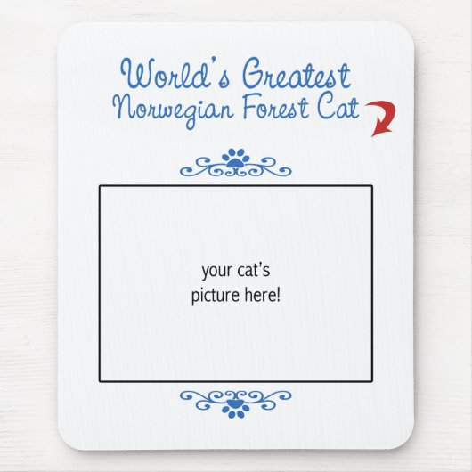 カスタムな写真! 世界の最も素晴らしいノルウェーの森林猫 マウスパッド (正面)