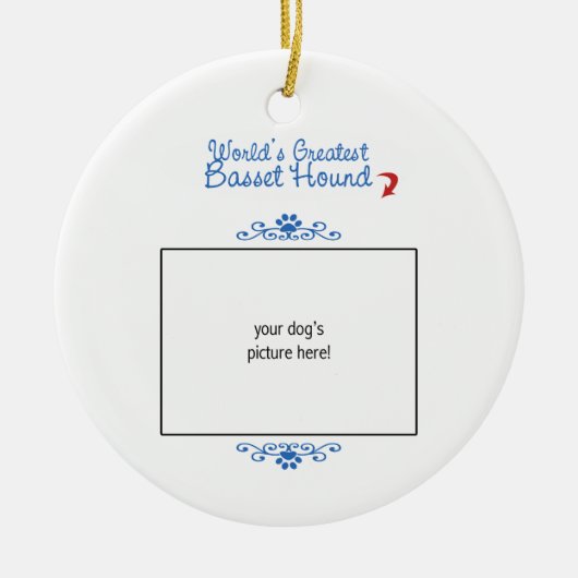 カスタムな写真! 世界の最も素晴らしいバセットハウンド セラミックオーナメント (正面)