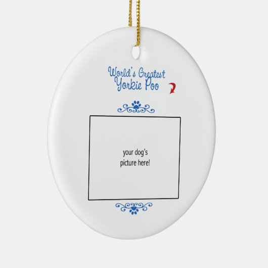 カスタムな写真! 世界の最も素晴らしいヨークシャーテリアPoo セラミックオーナメント (右)