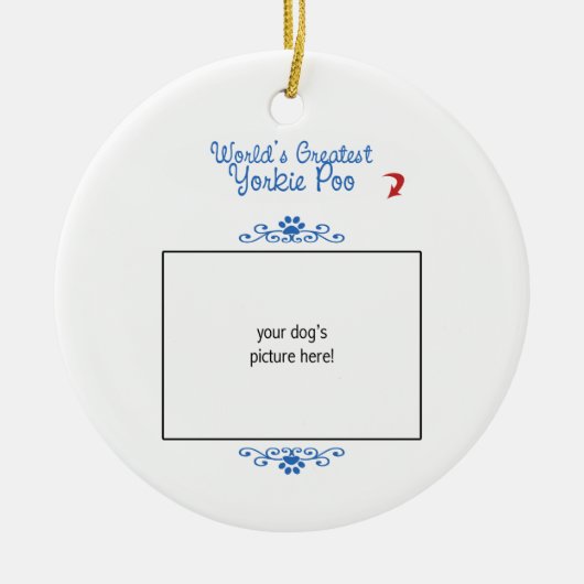 カスタムな写真! 世界の最も素晴らしいヨークシャーテリアPoo セラミックオーナメント (正面)