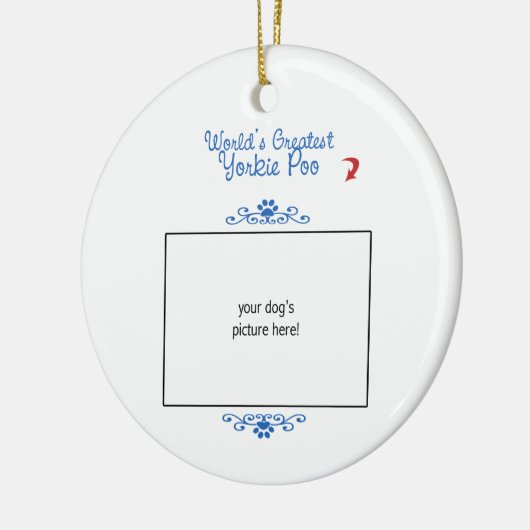 カスタムな写真! 世界の最も素晴らしいヨークシャーテリアPoo セラミックオーナメント (左)