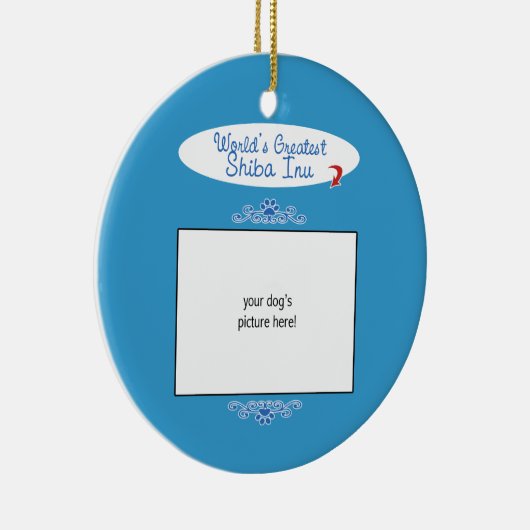 カスタムな写真! 世界の最も素晴らしい柴犬 セラミックオーナメント (右)