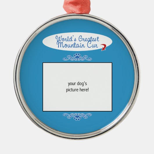 カスタムな写真! 世界最も素晴らしい山の野良犬 メタルオーナメント (正面)