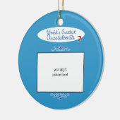 カスタムな写真! 世界最も素晴らしいAussiedoodle セラミックオーナメント (左)