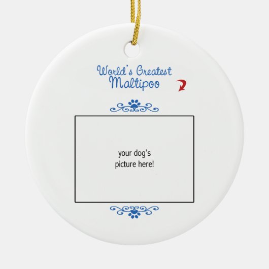 カスタムな写真! 世界最も素晴らしいMaltipoo セラミックオーナメント (正面)