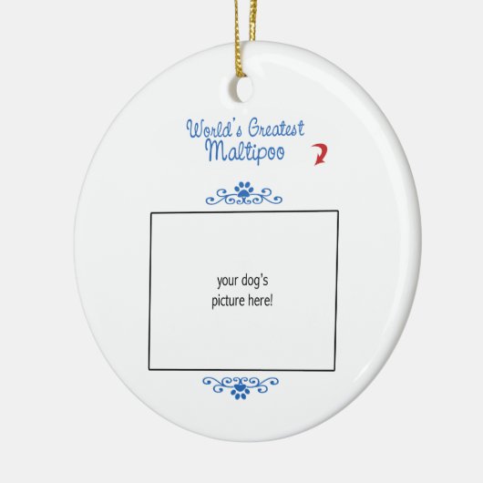 カスタムな写真! 世界最も素晴らしいMaltipoo セラミックオーナメント (左)