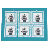 カスタムな写真、文字及び色のギフトバッグ ラージペーパーバッグ (正面)