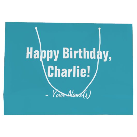 カスタムな写真、文字及び色のギフトバッグ ラージペーパーバッグ (裏面)