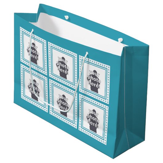 カスタムな写真、文字及び色のギフトバッグ ラージペーパーバッグ (正面アングル)