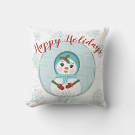 カスタムな冬休みのクリスマスの雪の女性の枕 クッション