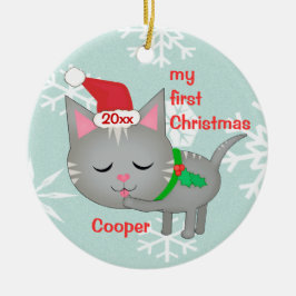 カスタムな初めてのクリスマスのオーナメント セラミックオーナメント