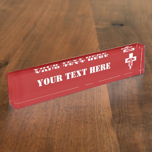 カスタムな医学の専門の机の名札 デスクネームプレート (側面)