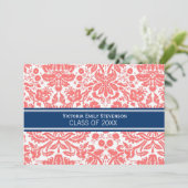 カスタムな卒業のパーティの招待状の珊瑚の青 招待状 (スタンド正面)