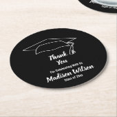 カスタムな卒業は感謝していしています ラウンドペーパーコースター (アングル)