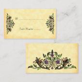 カスタムな収穫のコルヌコピアのテーブルカードテンプレート プレイスカード (正面/裏面)