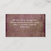 カスタムな名刺、クランベリーのヴィンテージのデザイン 名刺 (裏面)