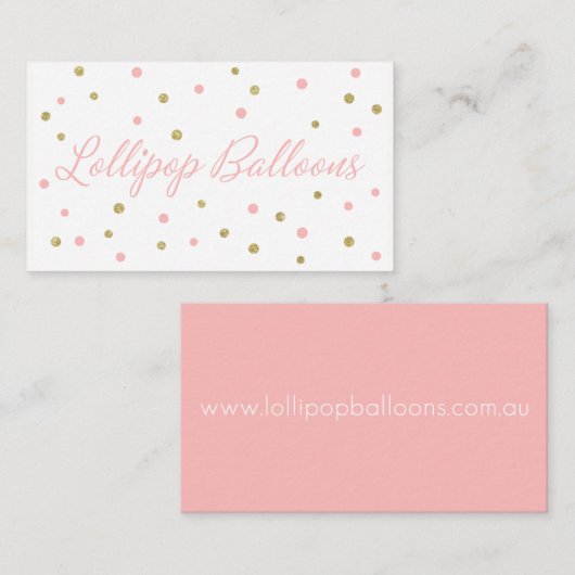 カスタムな名刺: 棒つきキャンデーの気球 名刺 (正面/裏面)