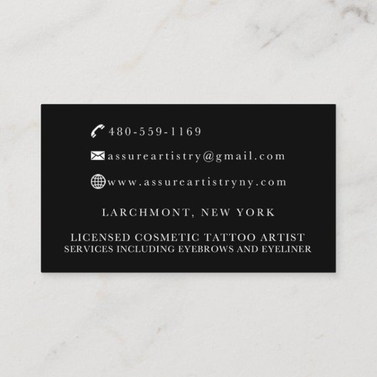 カスタムな名刺: 芸術性を保証して下さい 名刺 (裏面)