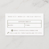 カスタムな名刺: Lindsey H 予約カード (裏面)