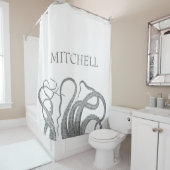 カスタムな名字の航海のなタコは触手をkraken シャワーカーテン (インサイチュ)