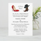 カスタムな国のカウボーイ・ブーツのハイヒールの結婚 招待状 (スタンド正面)