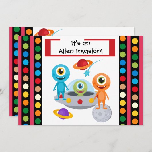 カスタムな外国のInvastion 5x7の誕生日の招待状 招待状 (正面/裏面)