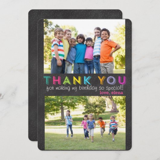 カスタムな多数の写真カードありがとう サンキューカード (正面/裏面)