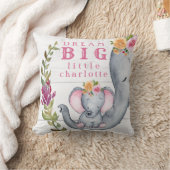 カスタムな夢の大きく小さい1つの象のかわいいピンク クッション (ブランケット)