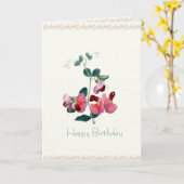 カスタムな大事な行事のピンクのスイートピーカード カード (黄色い花)