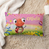 カスタムな女の子の広い枕Lilのてんとう虫の範囲 ランバークッション (ブランケット)