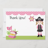 カスタムな女の子の海賊は感謝していしています サンキューカード (正面)