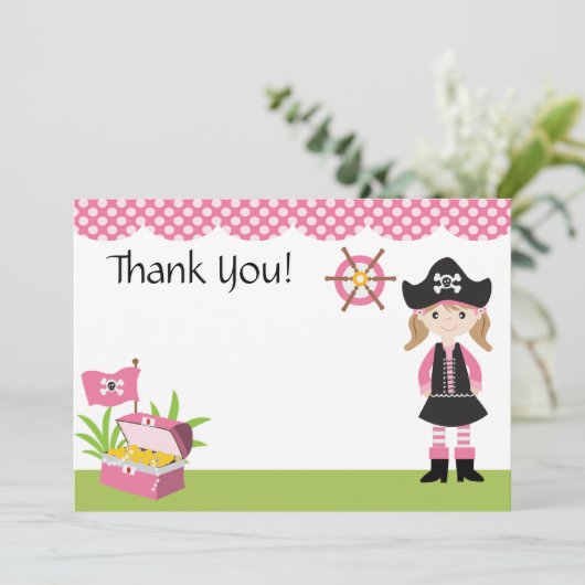 カスタムな女の子の海賊は感謝していしています サンキューカード (スタンド正面)