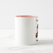 カスタムな女の子ブラウンはカスタマイズ可能なマグを-編みます ツートーンマグカップ (中央)