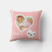 カスタムな女の赤ちゃんの写真の装飾用クッション クッション (裏面)
