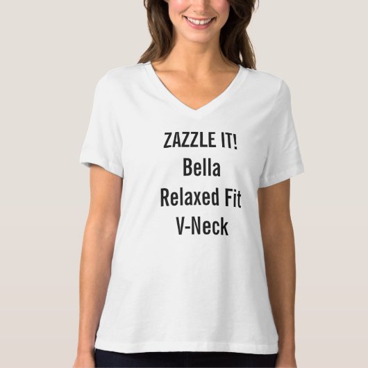 カスタムな女性のBellaによってリラックスされる適当なV首のTシャツ Tシャツ (正面)