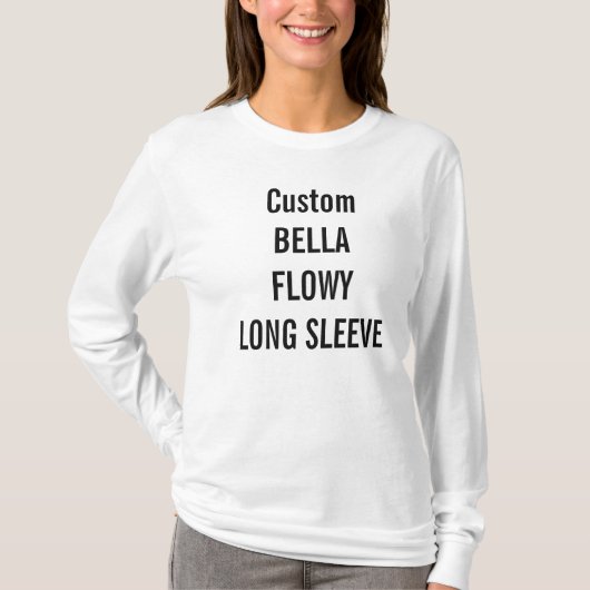 カスタムな女性のBella Flowyの長袖のTシャツ Tシャツ (正面)