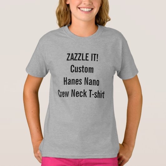 カスタムな女性のHanesのNano丸首のTシャツのブランク Tシャツ (正面)