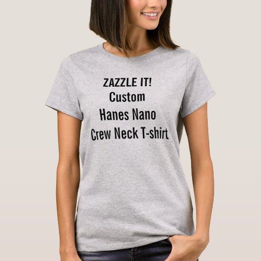 カスタムな女性のHanesのNano丸首のTシャツのブランク Tシャツ (正面)