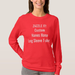 カスタムな女性のHanesのNano長袖のTシャツ Tシャツ