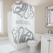 カスタムな姓の航海のなタコはkraken シャワーカーテン (インサイチュ)