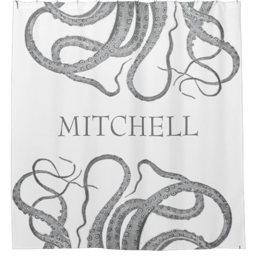 カスタムな姓の航海のなタコはkraken シャワーカーテン (正面)