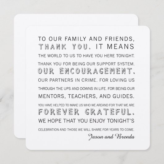 カスタムな婚礼の日のサンキューカード サンキューカード (正面/裏面)