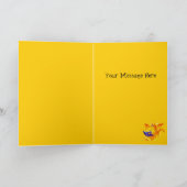 カスタムな子供のおもしろいでかわいいベビーのドラゴンのハッピーバースデー カード (内部)