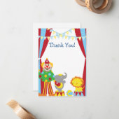 カスタムな子供のサーカスのサンキューカード ノートカード (正面/裏面インサイチュ)
