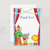 カスタムな子供のサーカスのサンキューカード ノートカード (正面/裏面)