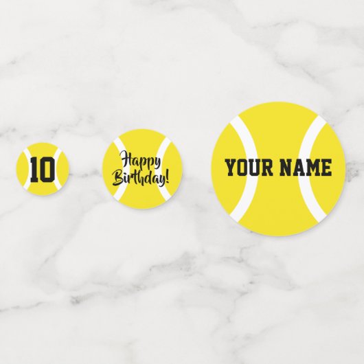 カスタムな子供のテニスの誕生会の供給 コンフェッティ (裏面)