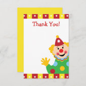 カスタムな子供のピエロは感謝していしています サンキューカード (正面/裏面)
