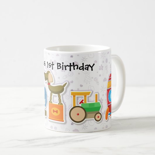 カスタムな子供の最初マグ、あなたの選択の名前 コーヒーマグカップ (正面右)