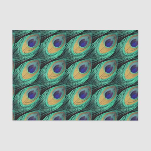 カスタムな孔雀の羽のプリント 薄葉紙 (正面)
