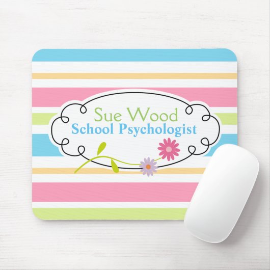 カスタムな学校の心理学者のストライプのな上りのマウスパッド マウスパッド (マウス)